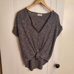 Knotted Button Up Blouse